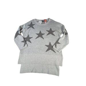 NEW Davi & Dani Star Pattern Long Pullover Women's 3X Sweater Gray Charcoal Star